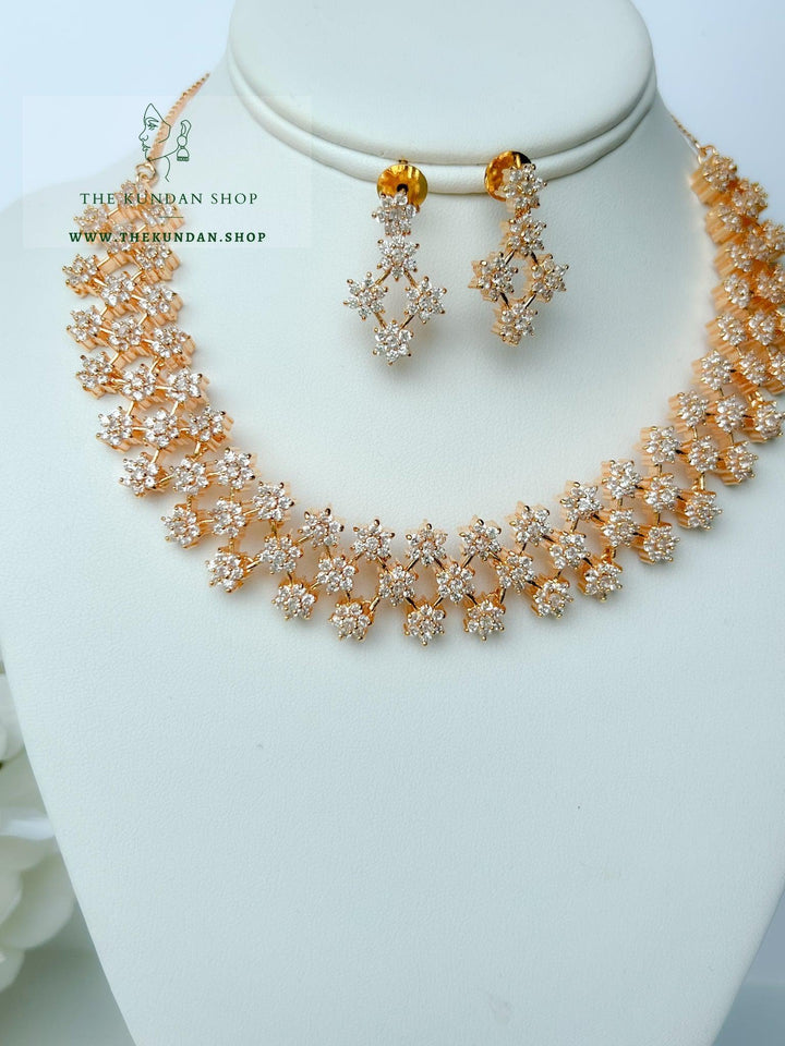 Consequential in Gold & Clear Necklace Sets THE KUNDAN SHOP 