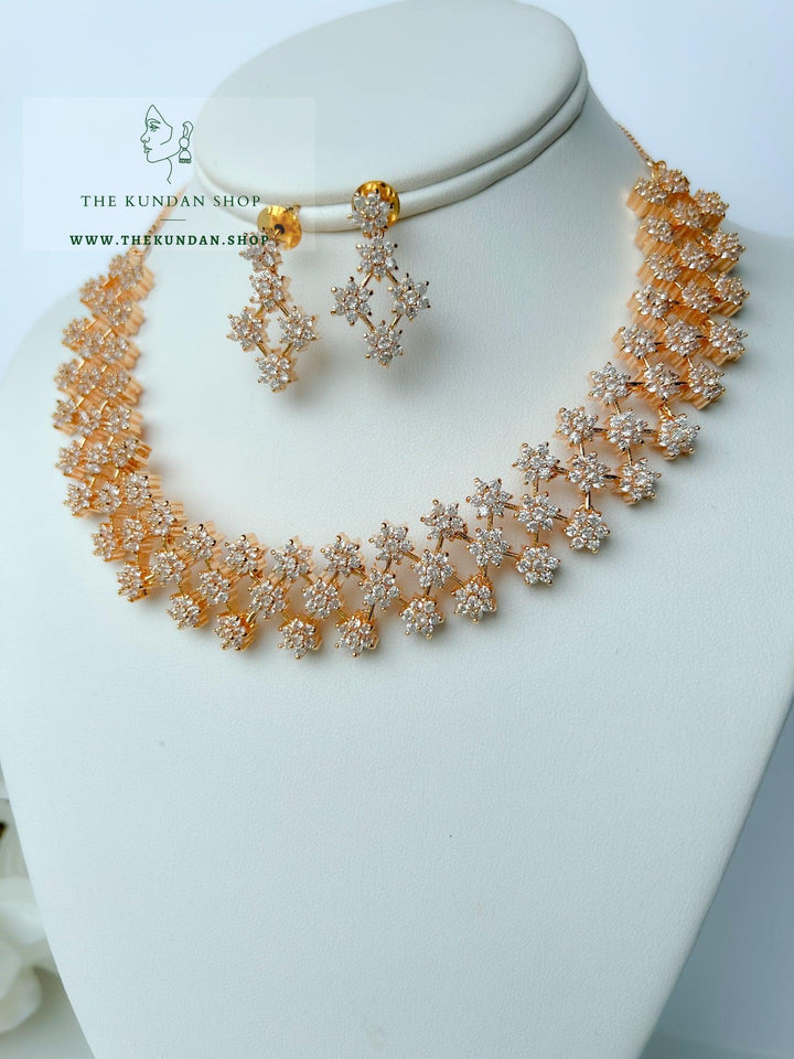 Consequential in Gold & Clear Necklace Sets THE KUNDAN SHOP 