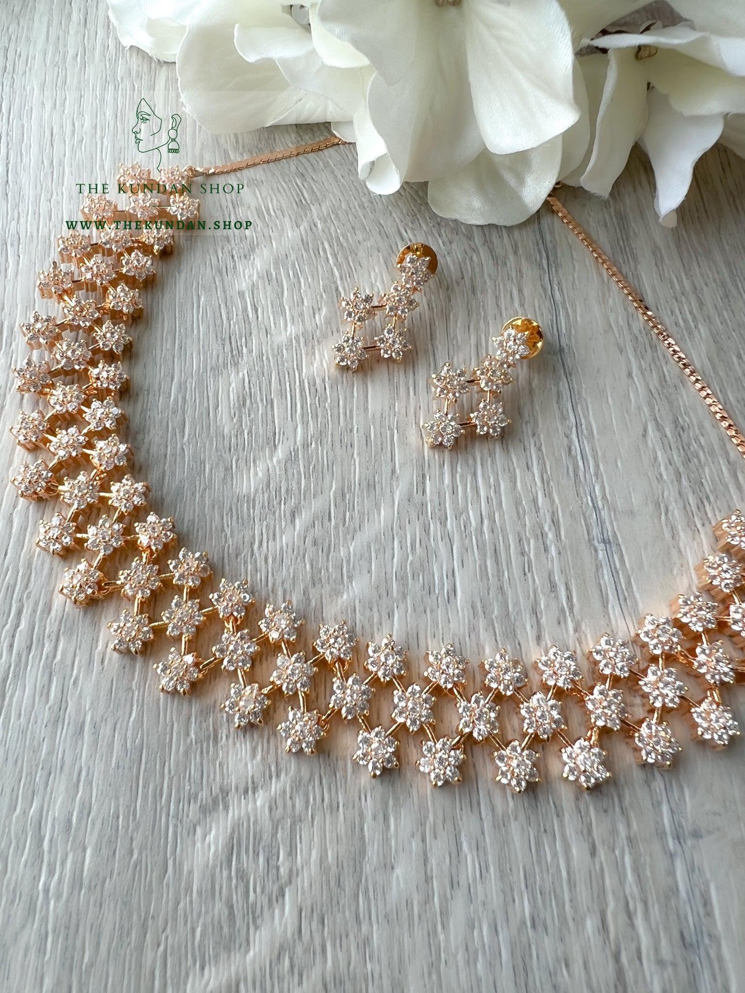 Consequential in Gold & Clear Necklace Sets THE KUNDAN SHOP 