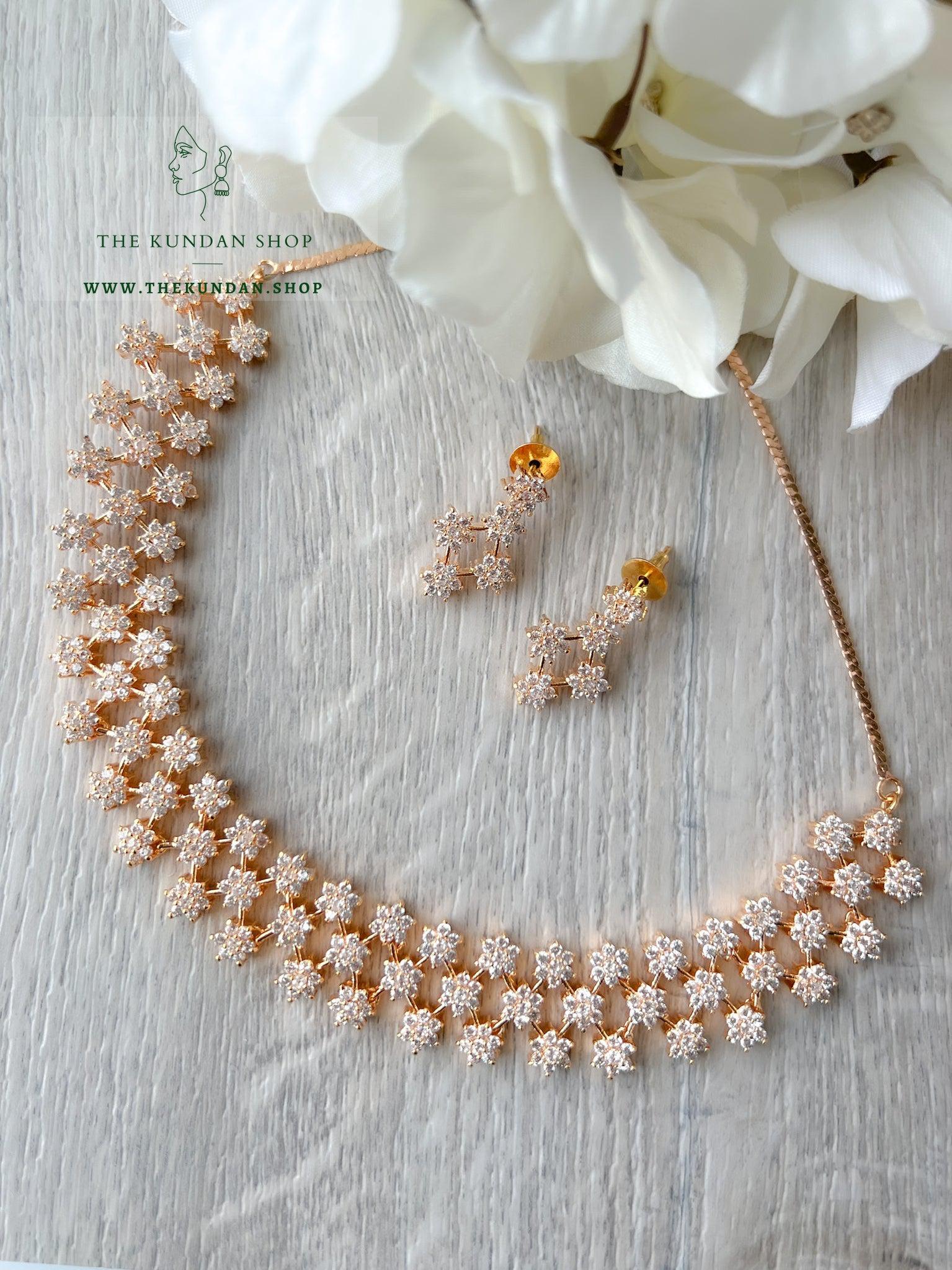 Consequential in Gold & Clear Necklace Sets THE KUNDAN SHOP 