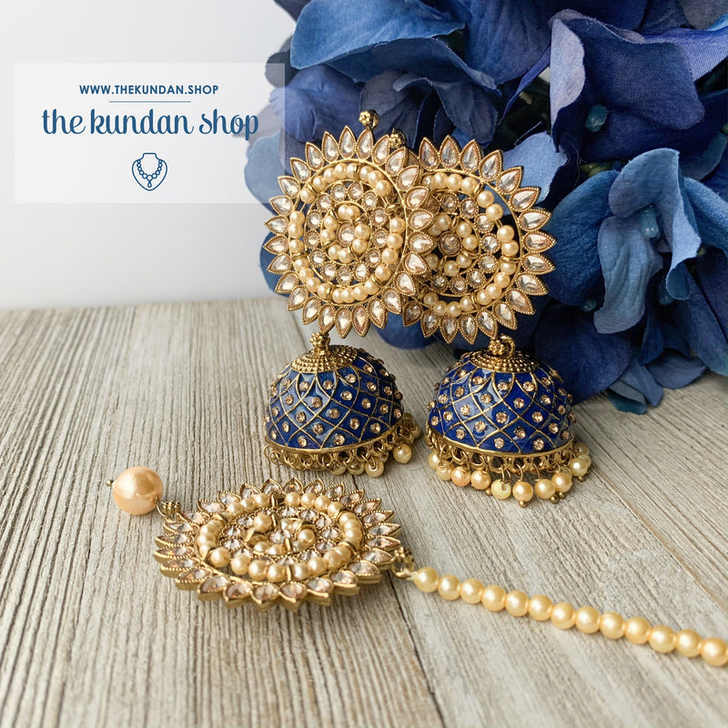 Starry Night, Earrings + Tikka - THE KUNDAN SHOP