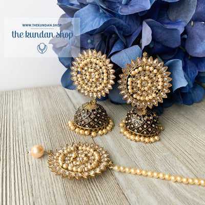 Starry Night, Earrings + Tikka - THE KUNDAN SHOP