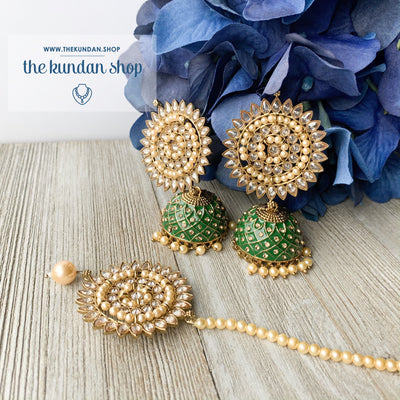 Starry Night, Earrings + Tikka - THE KUNDAN SHOP