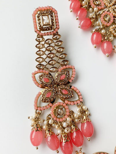 Monarch in Coral Necklace Sets THE KUNDAN SHOP 