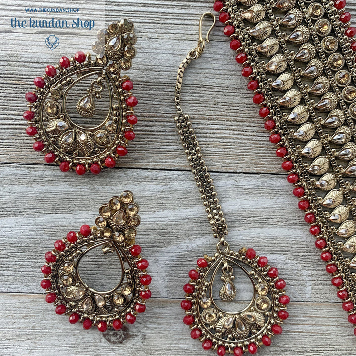 Crimson Choker, Necklace Sets - THE KUNDAN SHOP