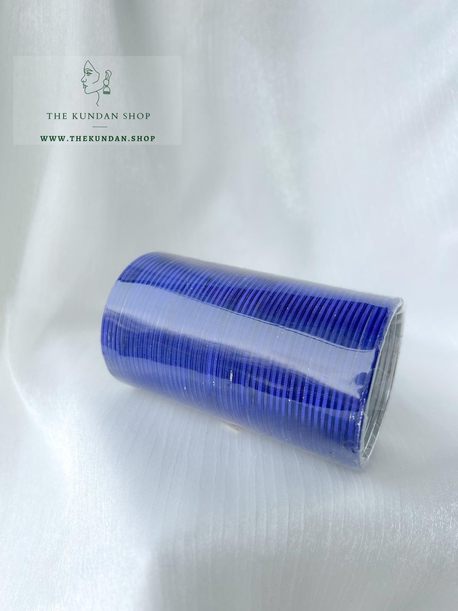 Sheen Bangle Stack - Dark Blue Bangles THE KUNDAN SHOP 