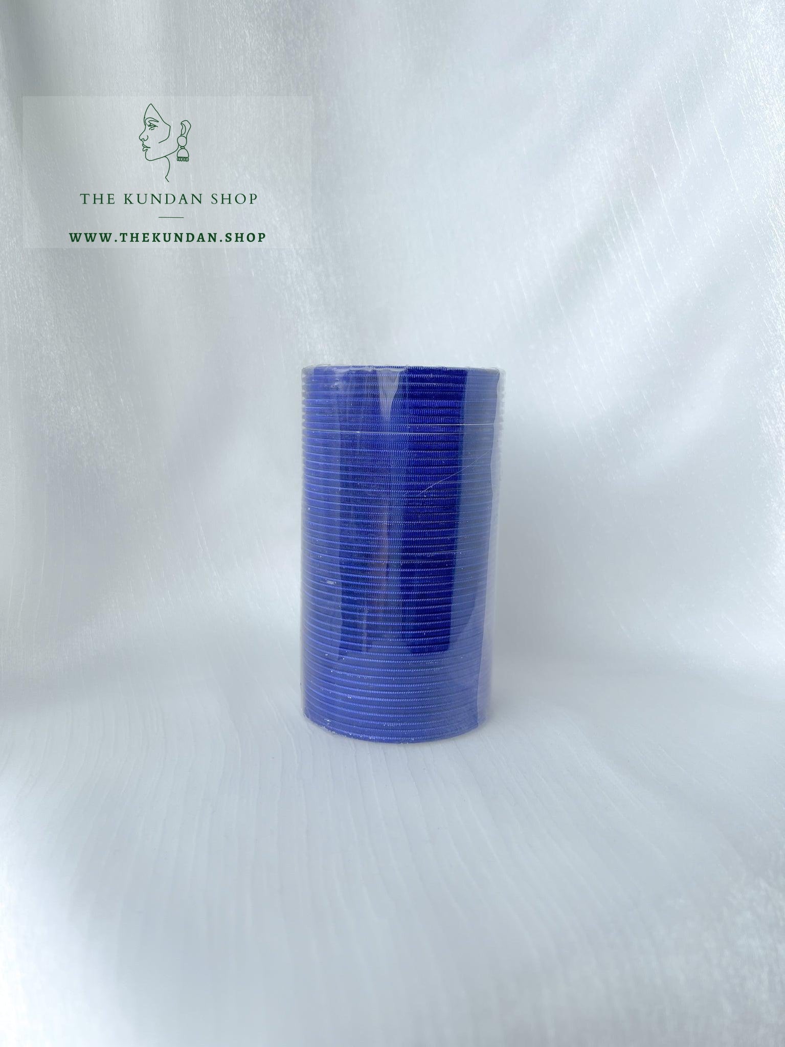 Sheen Bangle Stack - Dark Blue Bangles THE KUNDAN SHOP 