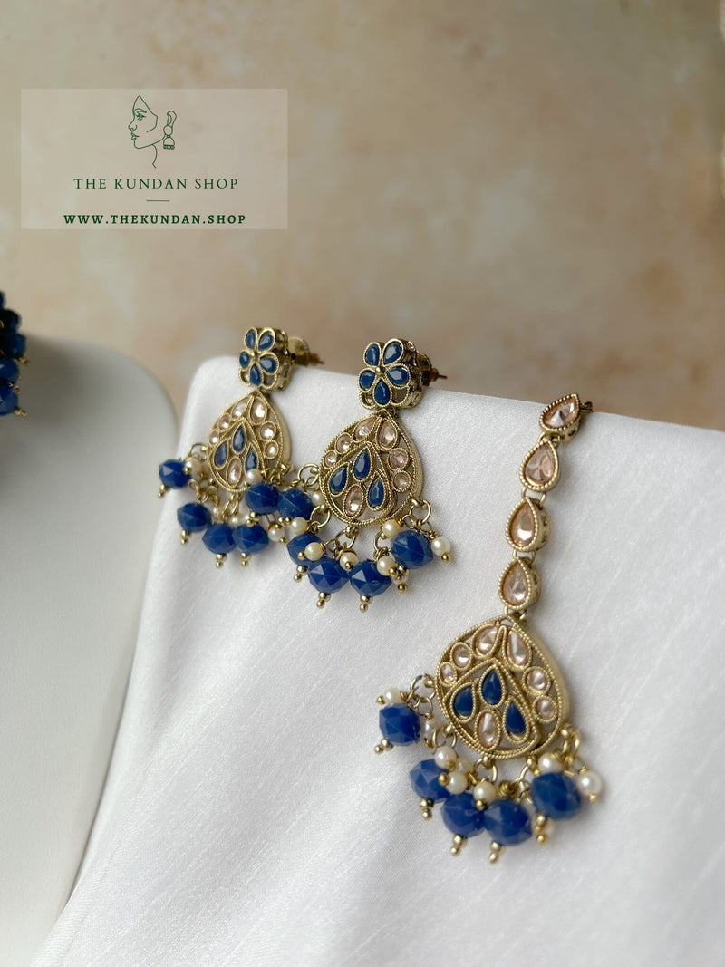 Imagine Polki in Midnight Blue Necklace Sets THE KUNDAN SHOP 