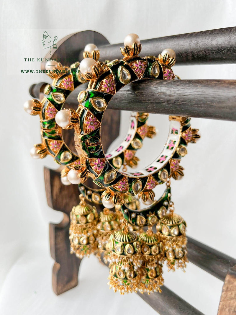 Meenakari Textures in Green Bangles THE KUNDAN SHOP 