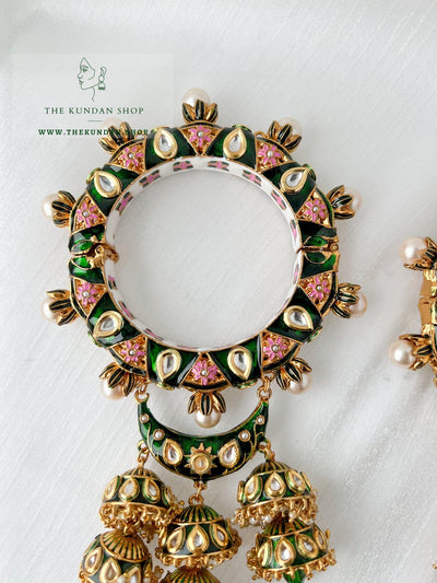 Meenakari Textures in Green Bangles THE KUNDAN SHOP 