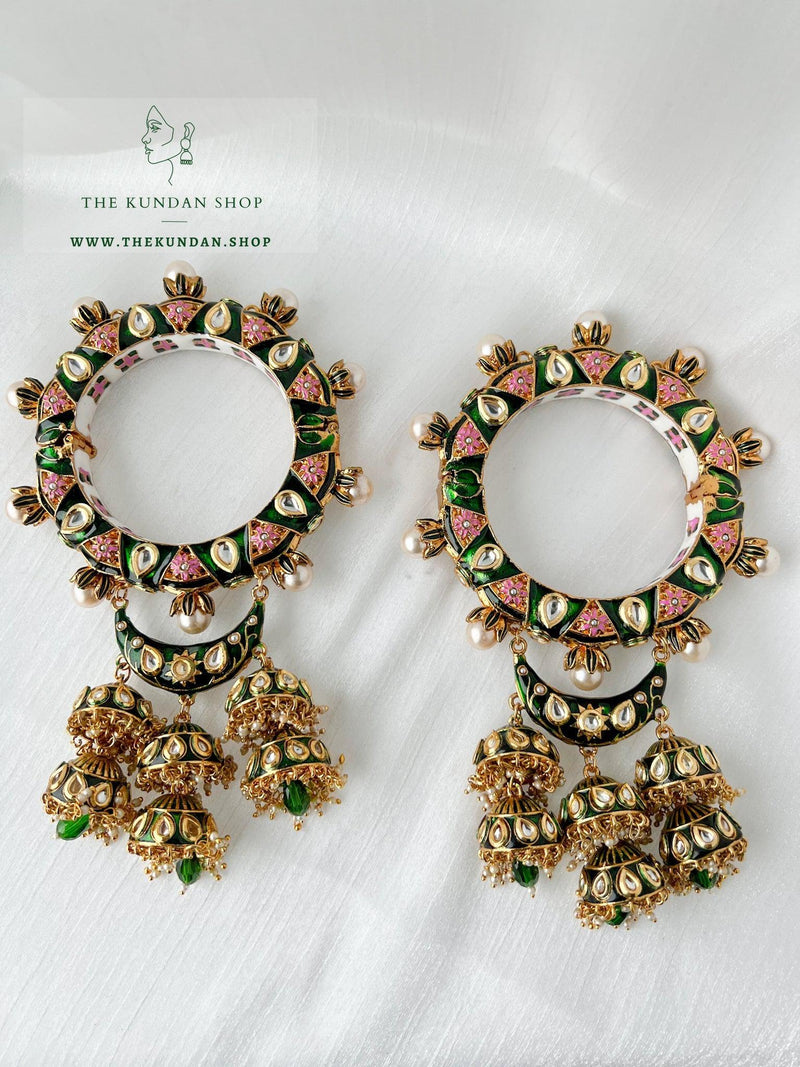 Meenakari Textures in Green Bangles THE KUNDAN SHOP 