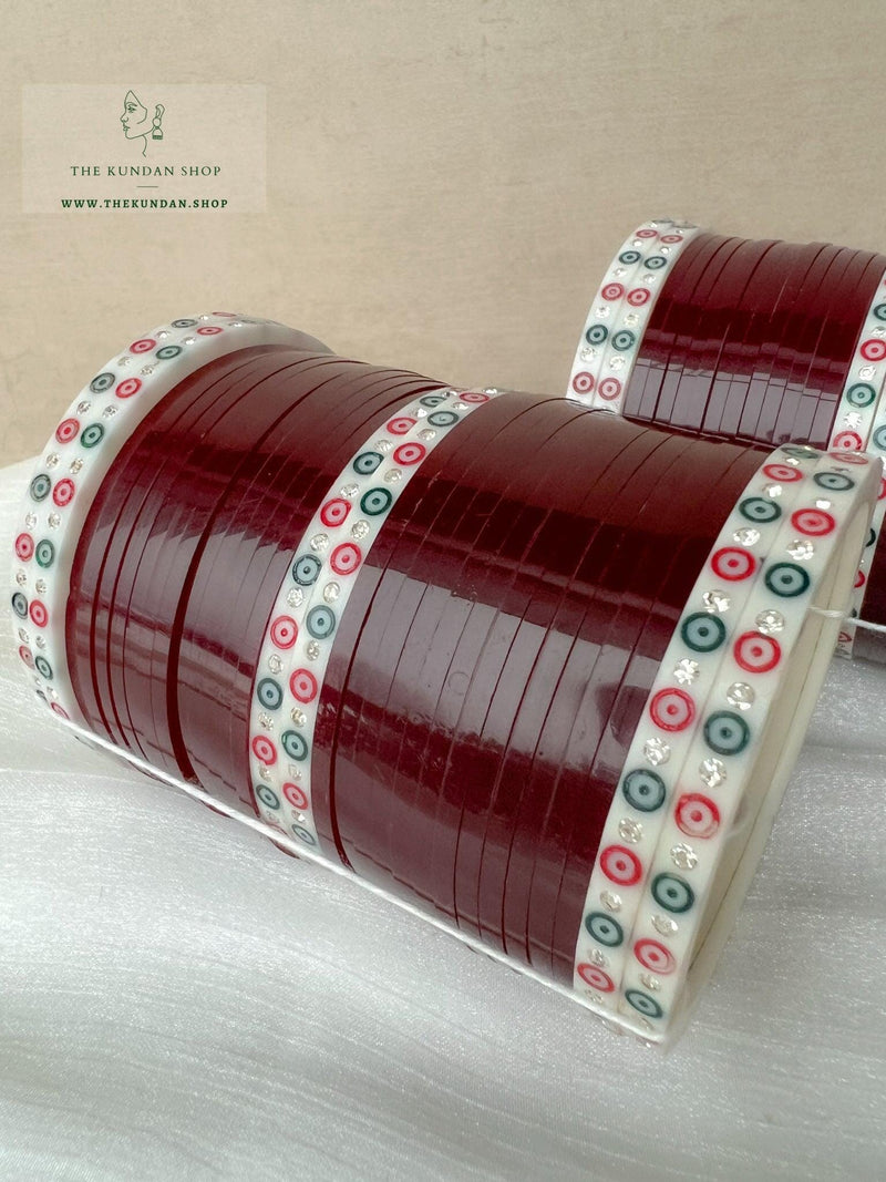 Simple Chooda in Dark Maroon Bangles THE KUNDAN SHOP 