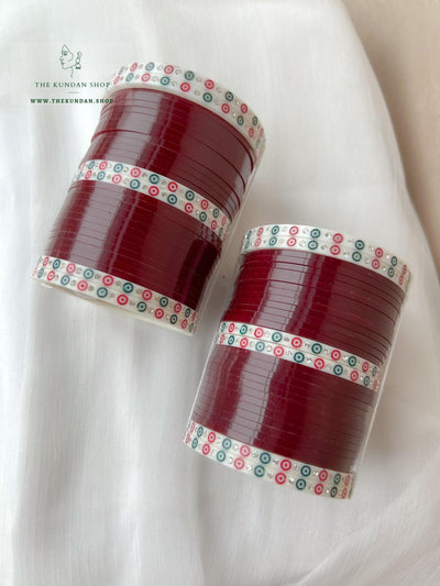 Simple Chooda in Dark Maroon Bangles THE KUNDAN SHOP 