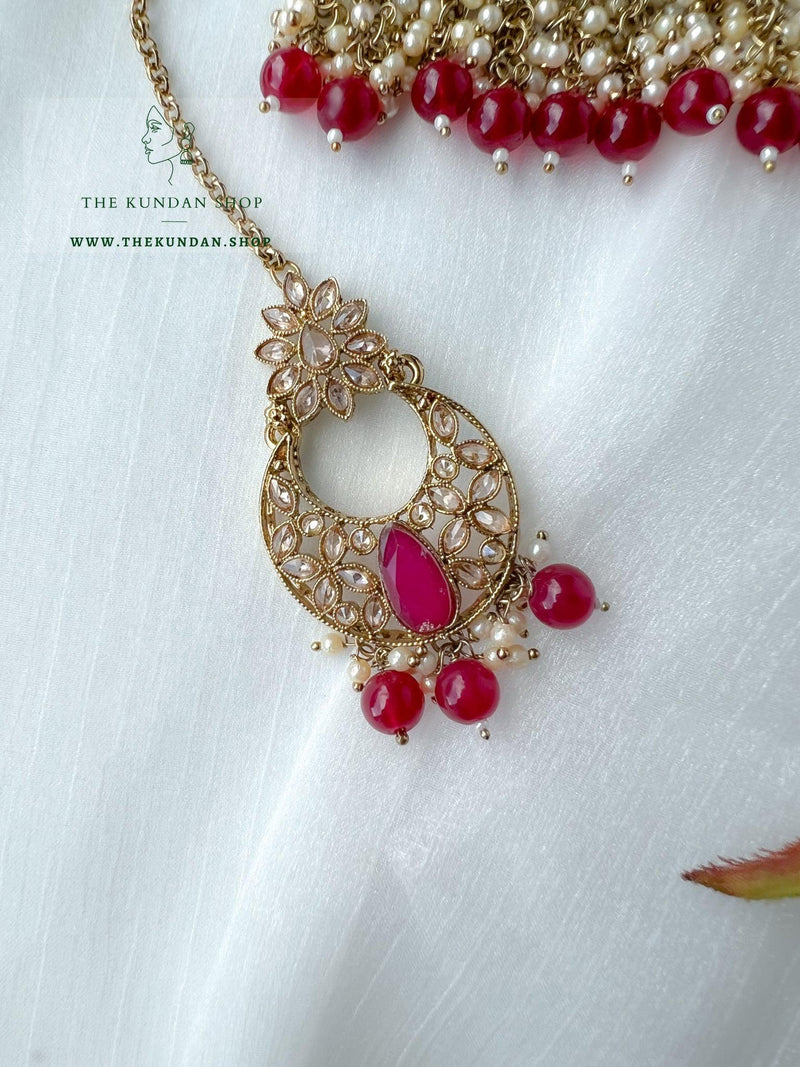 Oversight in Dark Pink Necklace Sets THE KUNDAN SHOP 