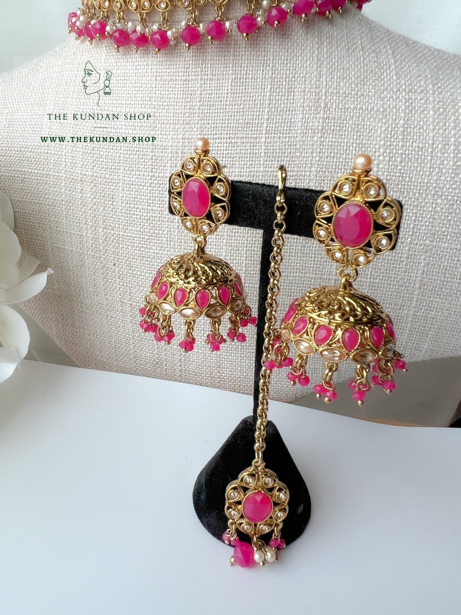 Reunite in Dark Pink Necklace Sets THE KUNDAN SHOP 