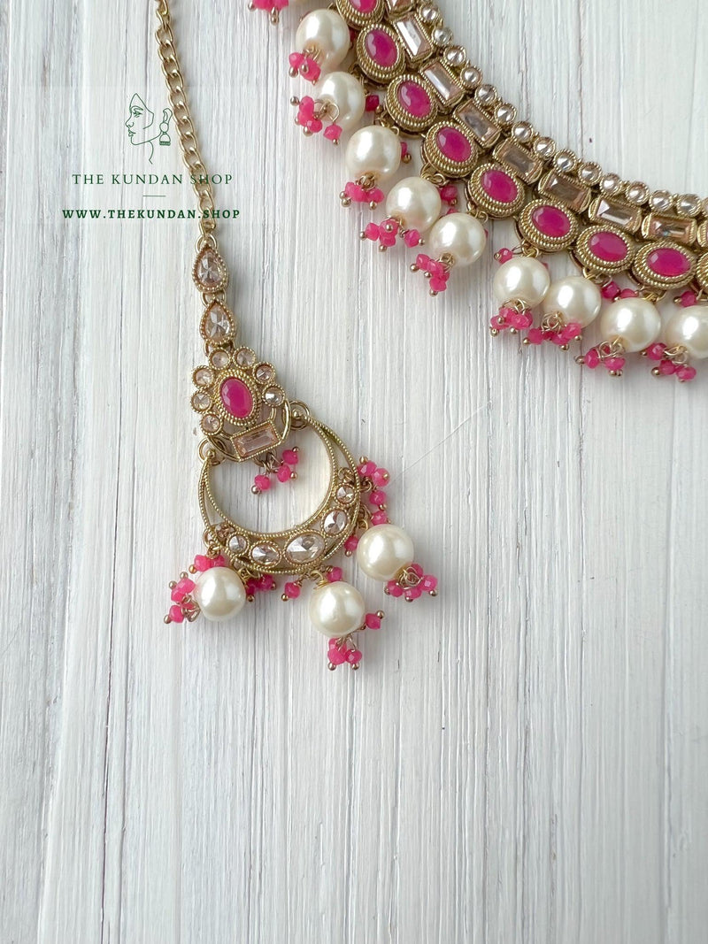 Good Intentions in Dark Pink Necklace Sets THE KUNDAN SHOP 