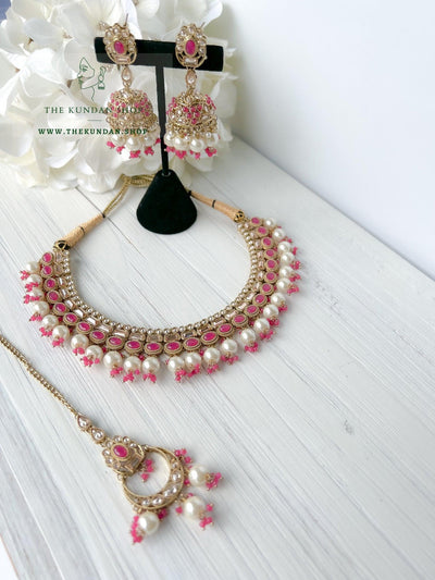 Good Intentions in Dark Pink Necklace Sets THE KUNDAN SHOP 