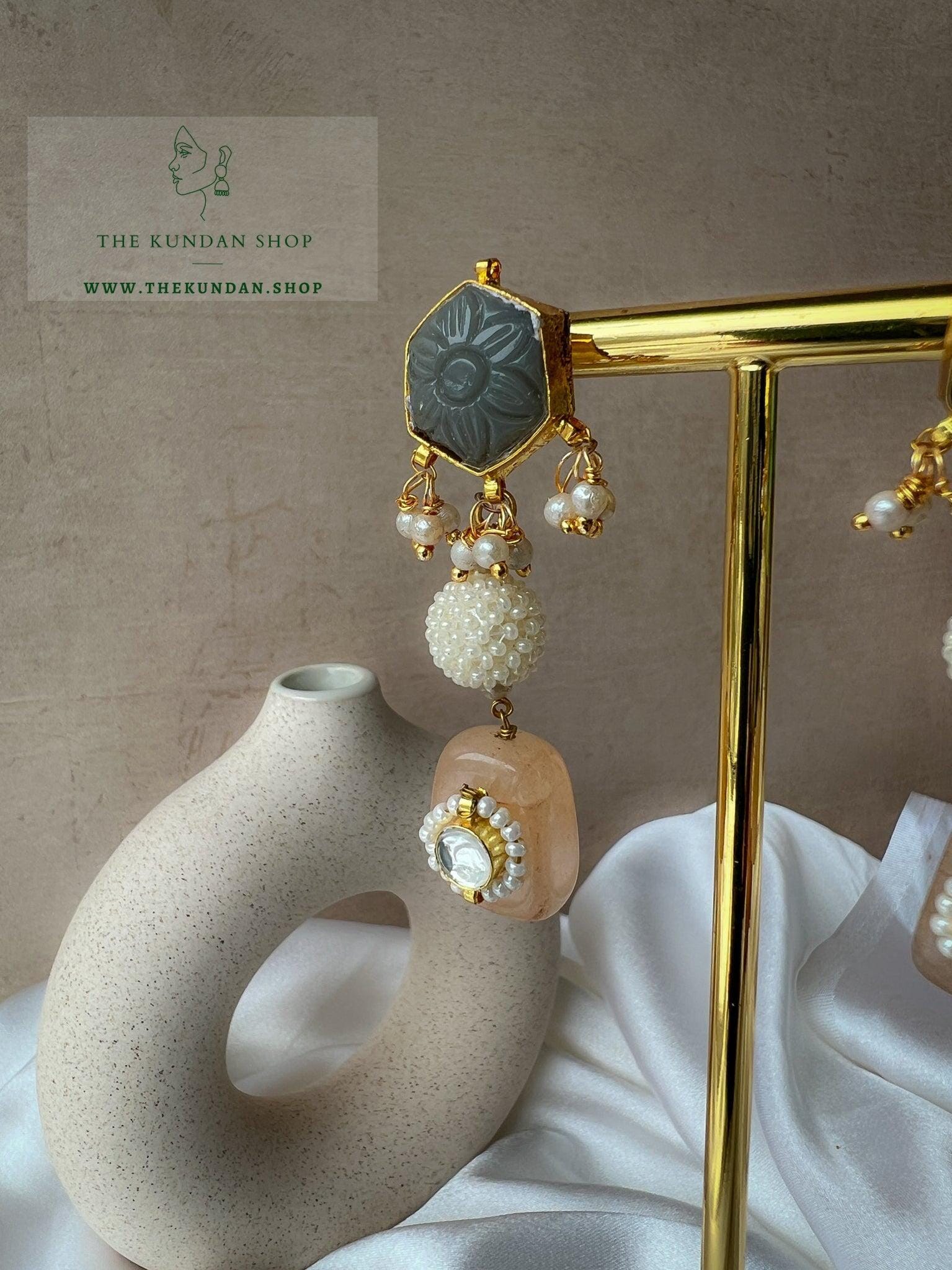 Pastel Pearl Drops Earrings THE KUNDAN SHOP 