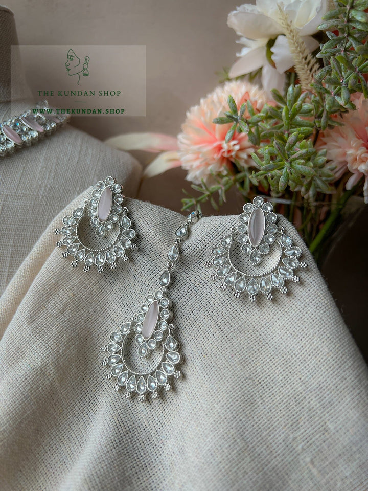 Considered in Silver & Light Pink Necklace Sets THE KUNDAN SHOP 