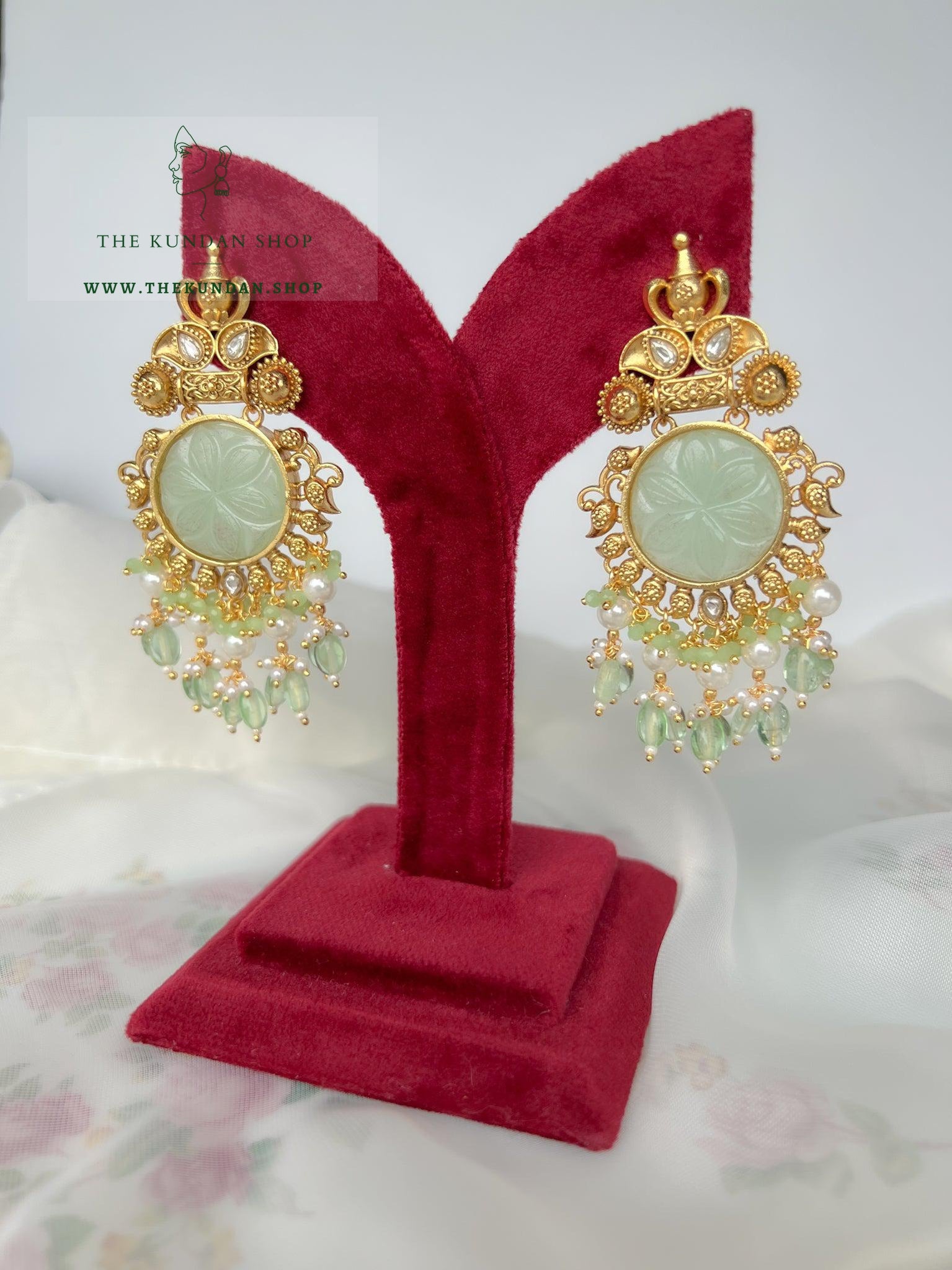The Floral Center Earrings THE KUNDAN SHOP 