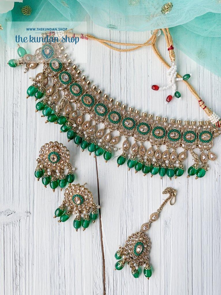 Divert in Emerald Necklace Sets THE KUNDAN SHOP 