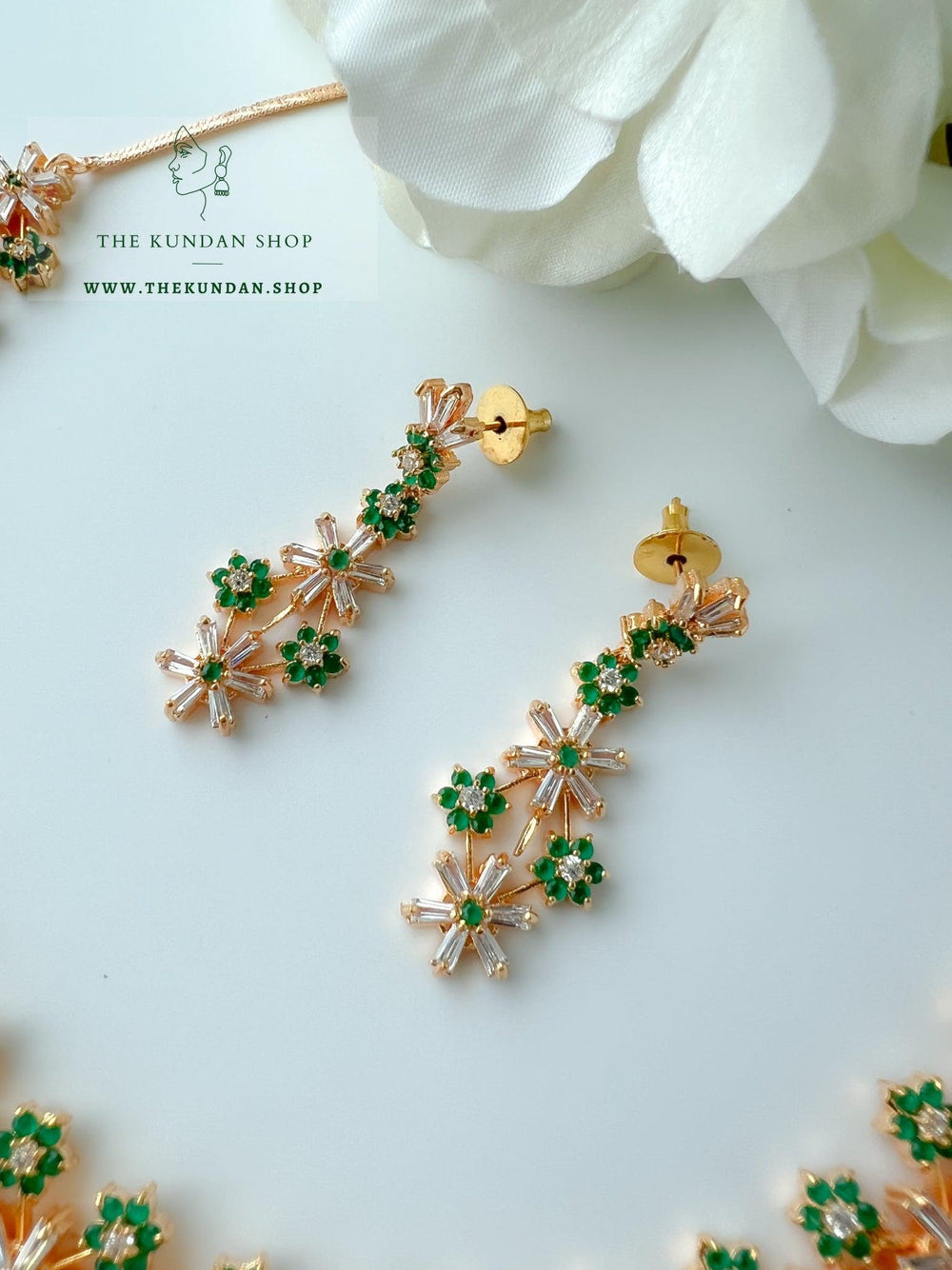 Undeniable in Gold & Emerald Necklace Sets THE KUNDAN SHOP 