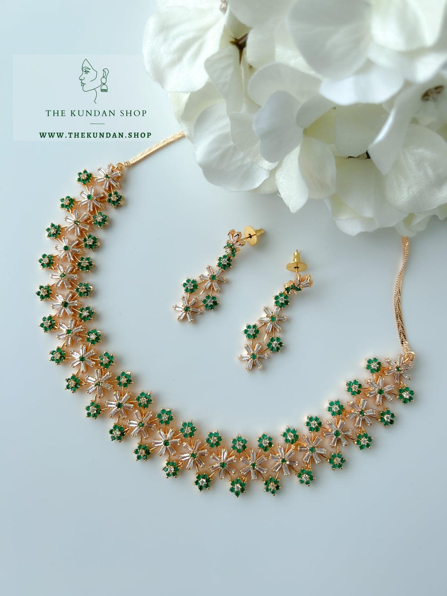 Undeniable in Gold & Emerald Necklace Sets THE KUNDAN SHOP 