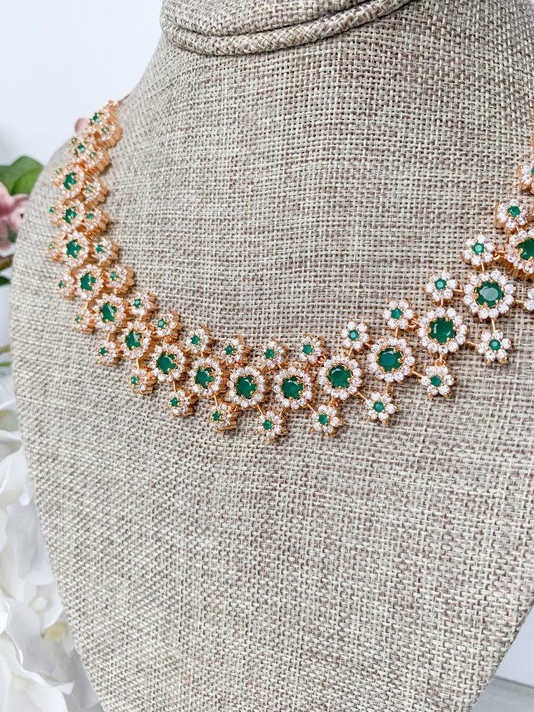 Cherished in Gold & Emerald Necklace Sets THE KUNDAN SHOP 