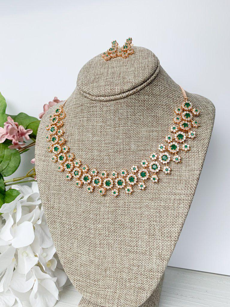 Cherished in Gold & Emerald Necklace Sets THE KUNDAN SHOP 