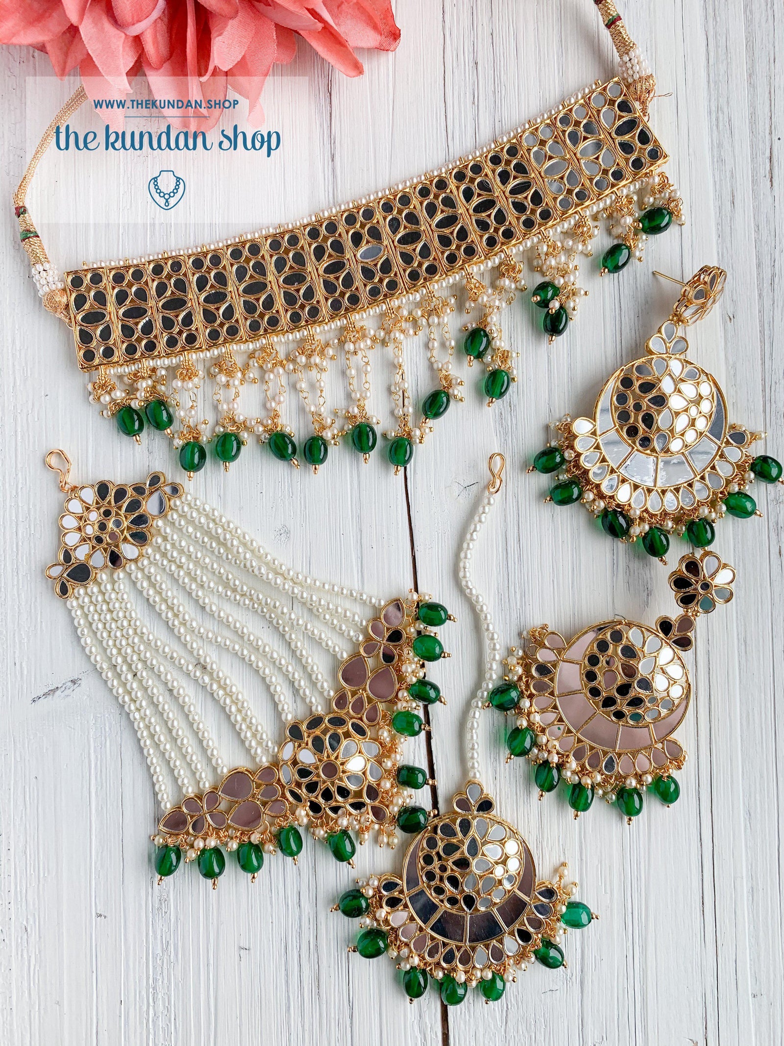 Confidence in Emerald Necklace Sets THE KUNDAN SHOP 
