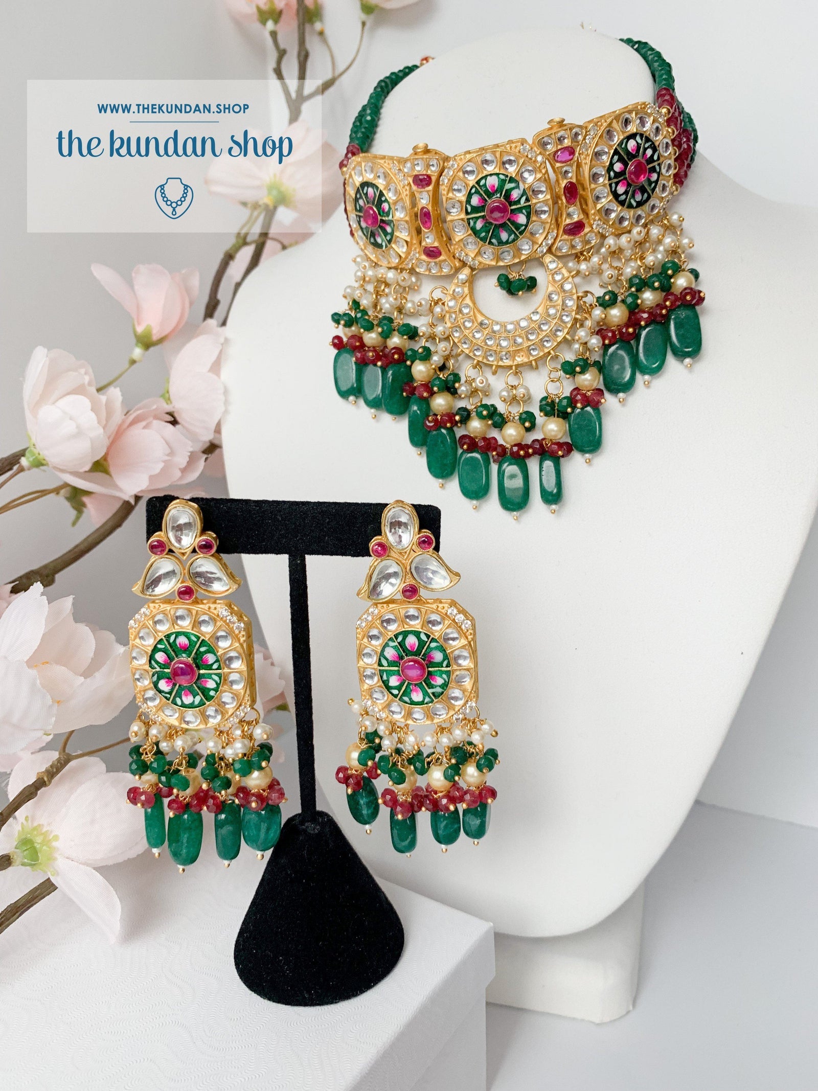 Resistance in Ruby & Emerald Necklace Sets THE KUNDAN SHOP 