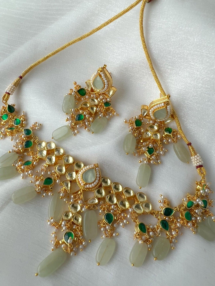 Sensation in Emerald & Mint Necklace Sets THE KUNDAN SHOP 