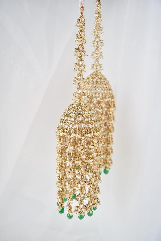 Emerald Chain Polki Kaleeray Kaleeray THE KUNDAN SHOP 