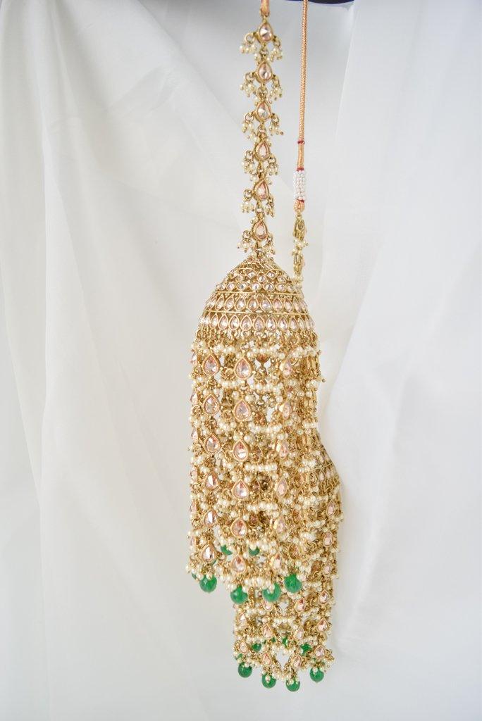 Emerald Chain Polki Kaleeray Kaleeray THE KUNDAN SHOP 