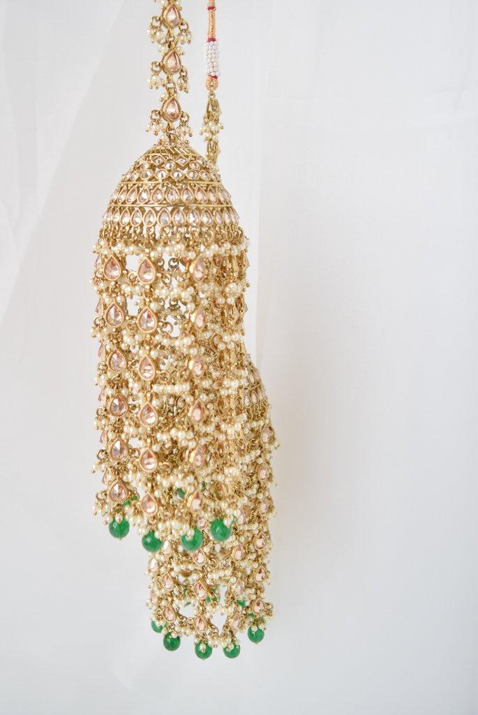 Emerald Chain Polki Kaleeray Kaleeray THE KUNDAN SHOP 