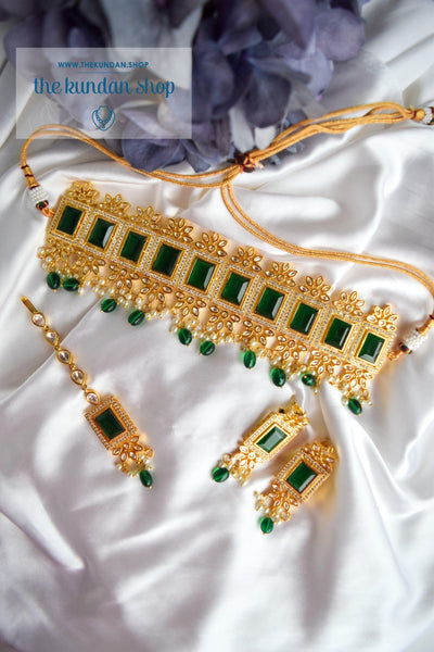 Regality in Emerald Necklace Sets THE KUNDAN SHOP 