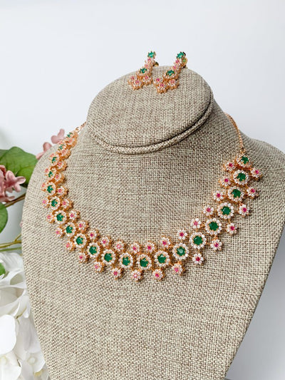 Cherished in Gold & Emerald Ruby Necklace Sets THE KUNDAN SHOP 