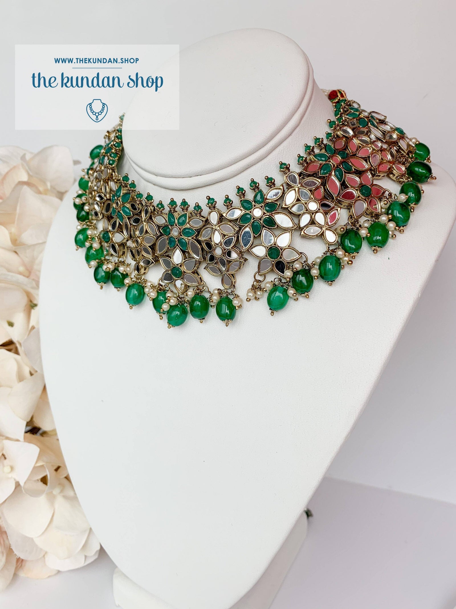Faith in Emerald Necklace Sets THE KUNDAN SHOP 