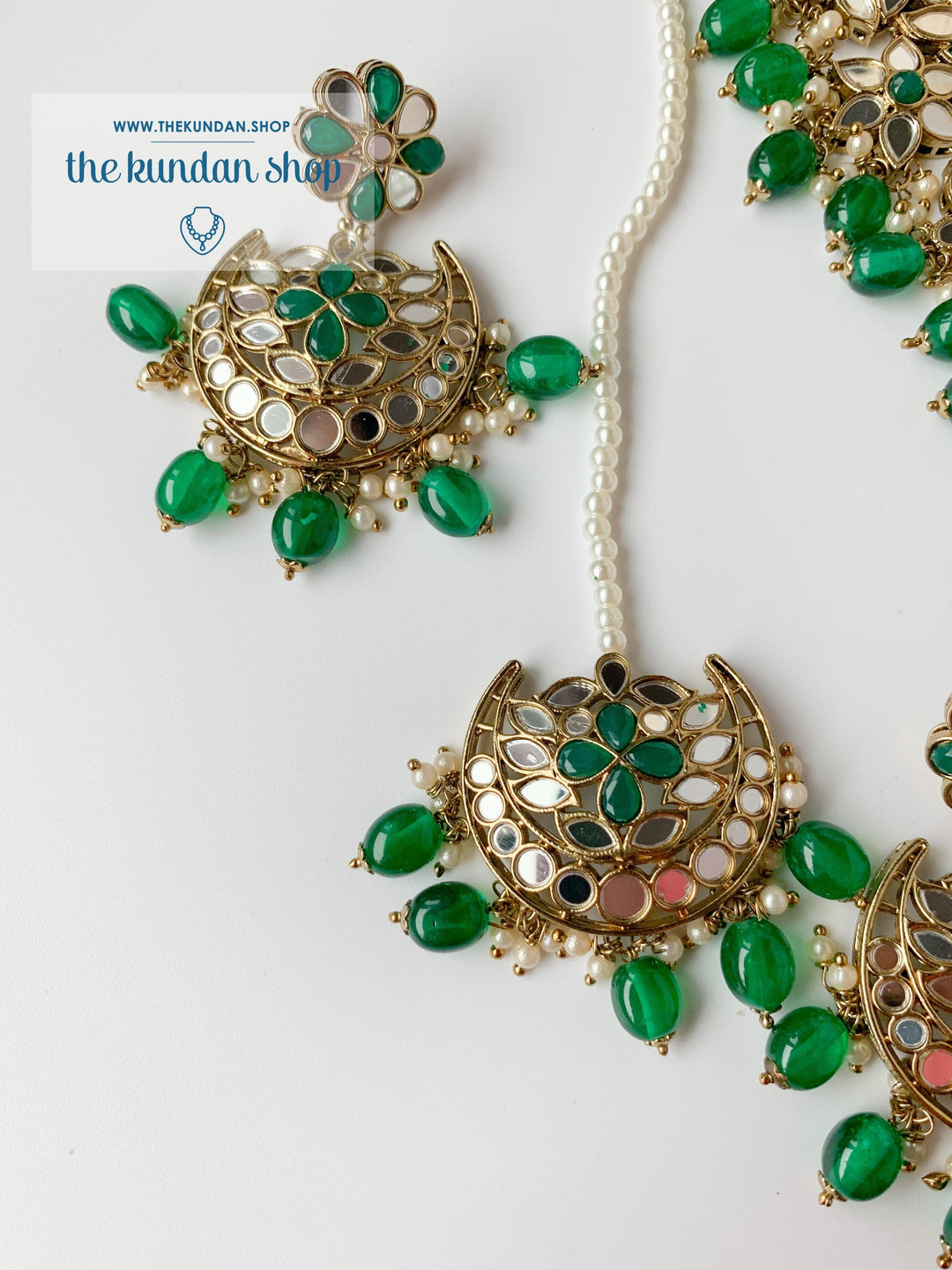 Faith in Emerald Necklace Sets THE KUNDAN SHOP 