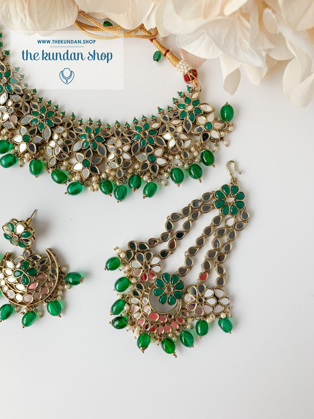 Faith in Emerald Necklace Sets THE KUNDAN SHOP 