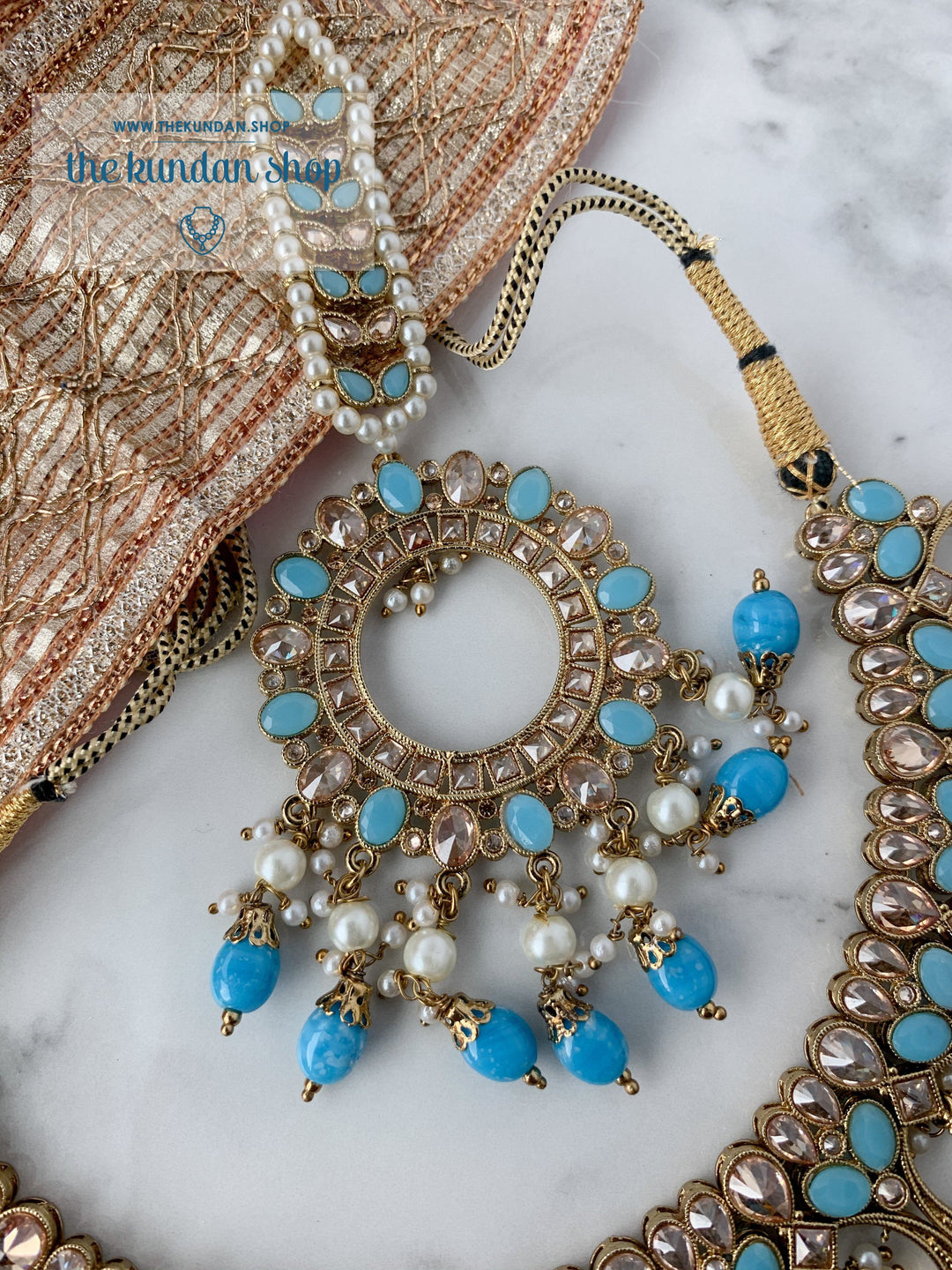 Miracle in Feroza Blue Necklace Sets THE KUNDAN SHOP 
