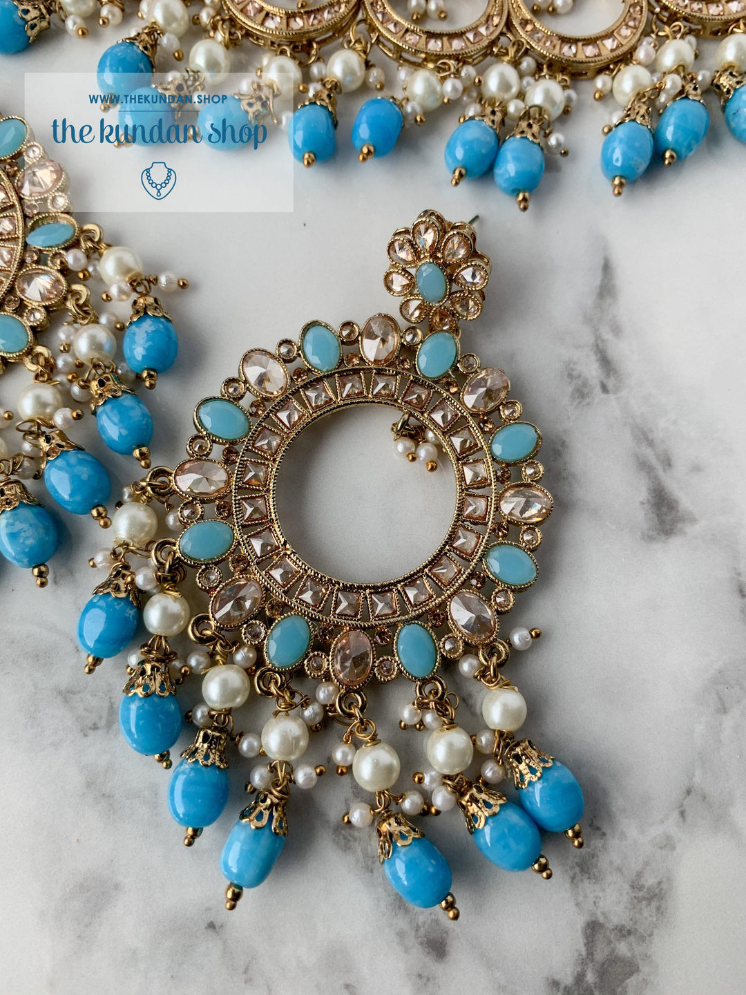 Miracle in Feroza Blue Necklace Sets THE KUNDAN SHOP 