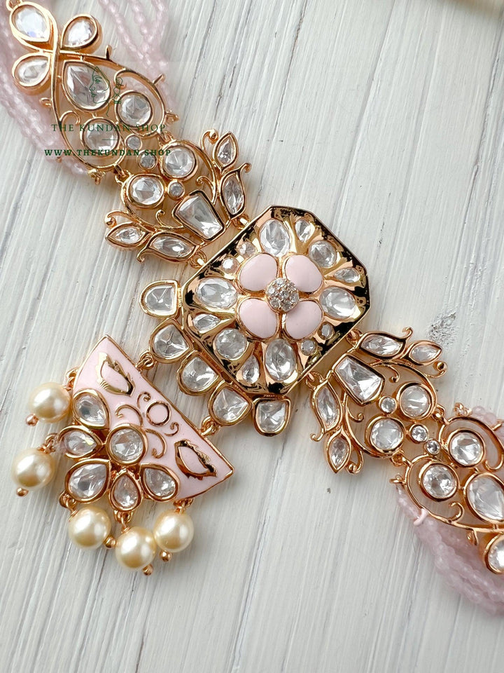 Floral Reflection in Pink Necklace Sets THE KUNDAN SHOP 