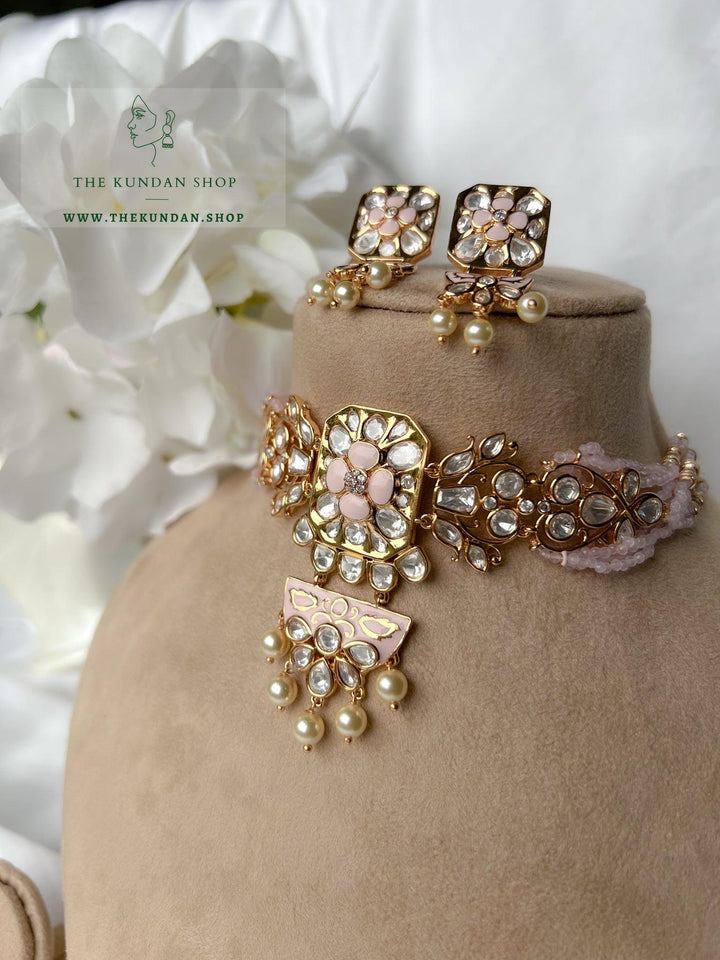 Floral Reflection in Pink Necklace Sets THE KUNDAN SHOP 