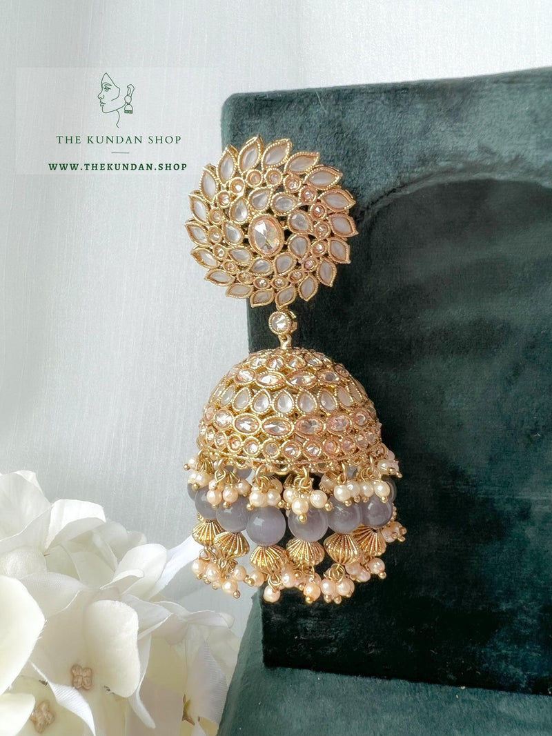 Perfect Match Jhumkis Earrings THE KUNDAN SHOP Grey 