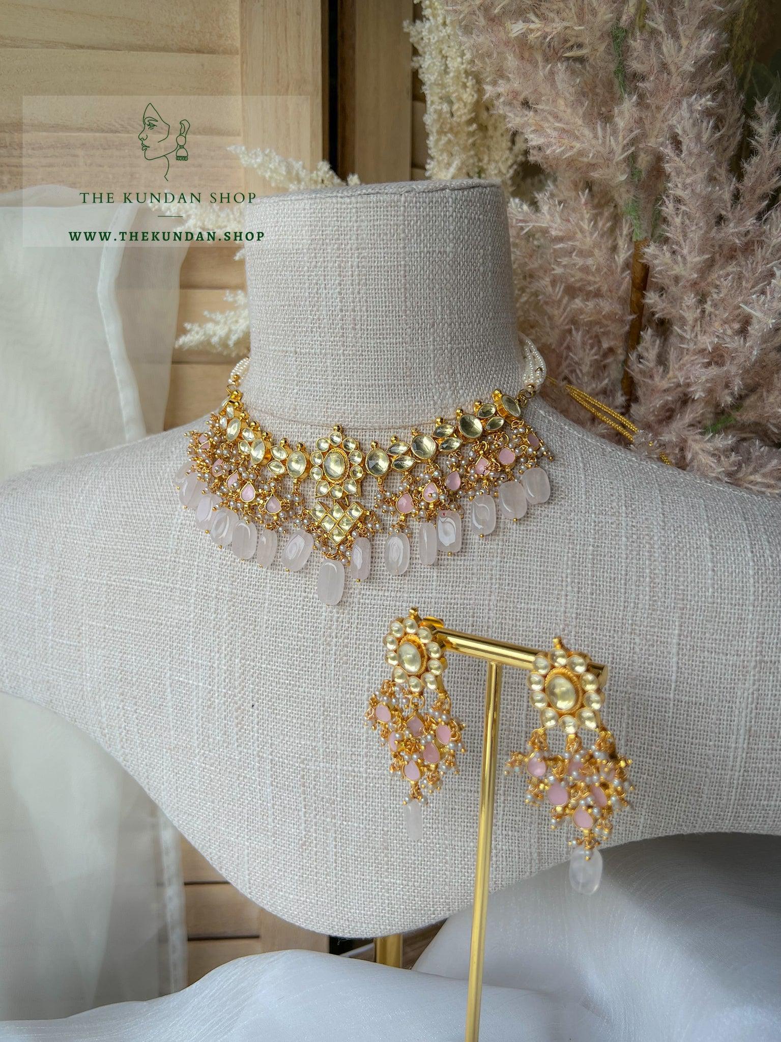 Floral Kundan in Pink Necklace Sets THE KUNDAN SHOP 