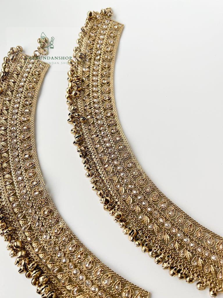 Opulent Anklets with Ghungroos Anklets THE KUNDAN SHOP 