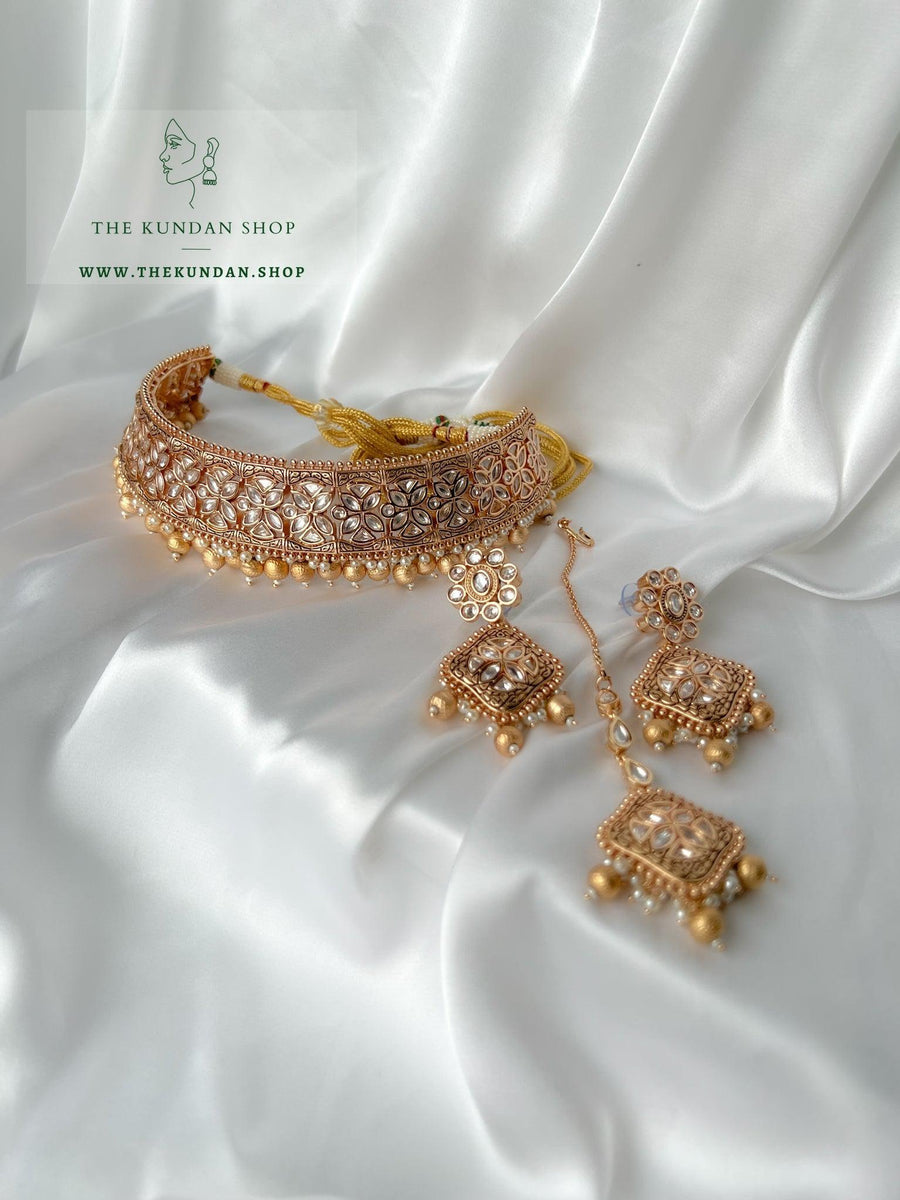 Dynasty Choker in Gold Necklace Sets THE KUNDAN SHOP 