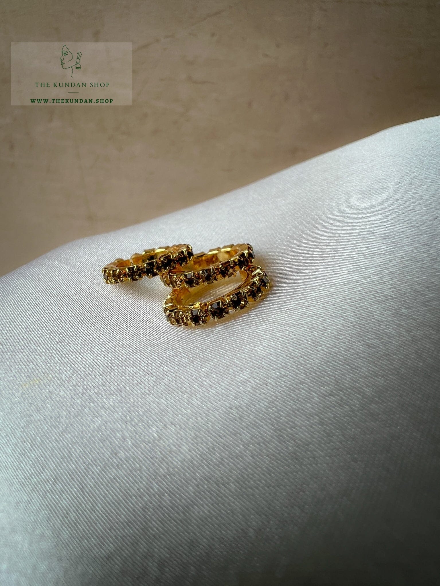 Gold Rhinestone Nose Ring (Non Pierced) Naath THE KUNDAN SHOP 