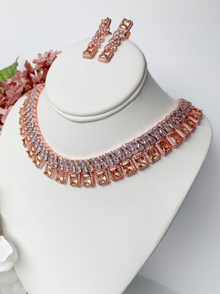 Sweet Prize in Rose Gold & Gold Necklace Sets THE KUNDAN SHOP 